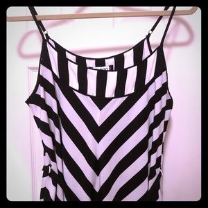Taroo Black and White Striped Maxi Dress
